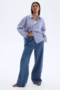 H&M - Women Blue Pull-On Denim Trousers