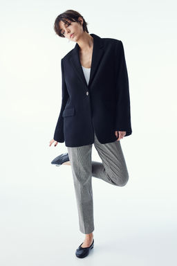 H&M - Women Black Crease-Leg Trousers