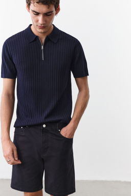 H&M - Men Blue Regular Fit Twill Shorts