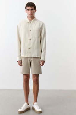 H&M - Men Beige Regular Fit Twill Shorts
