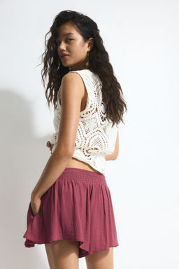 H&M - Women Pink Airy Drawstring Shorts