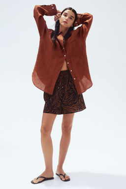 H&M - Women Black Printed Drawstring Shorts