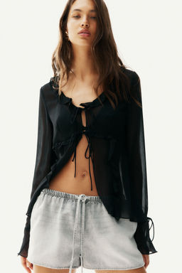 H&M - Women Grey Drawstring Shorts