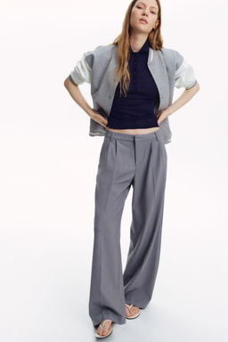 H&M - Women Grey Wide Tailo Trousers