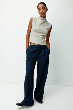 H&M - Women Blue Wide Tailo Trousers
