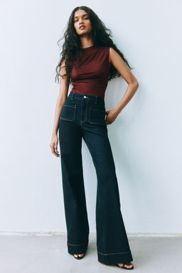 H&M - Women Blue Wide High Jeans