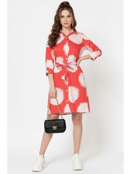 June 9 Clothing - Womens Red Dress with Belt