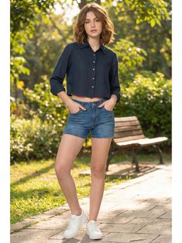 June 9 Clothing - Womens Navy Blue Shirt