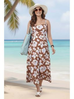 June 9 Clothing - Viscose Floral Flare Midi Dress For Women