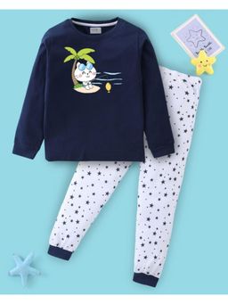 BLUSHES - Unisex Full Sleeves Seamless Stars Printed Sweatshirt with Joggers (Set of 2)