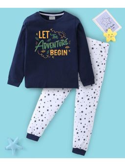 BLUSHES - Unisex Full Sleeves Seamless Stars Printed Sweatshirt with Joggers (Set of 2)