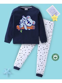 BLUSHES - Unisex Full Sleeves Seamless Stars Printed Sweatshirt with Joggers (Set of 2)