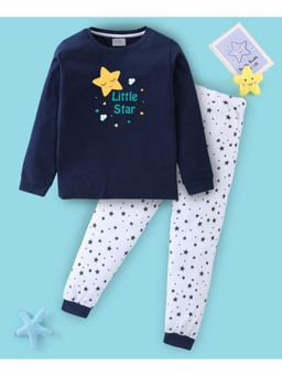 BLUSHES - Unisex Full Sleeves Seamless Stars Printed Sweatshirt with Joggers (Set of 2)