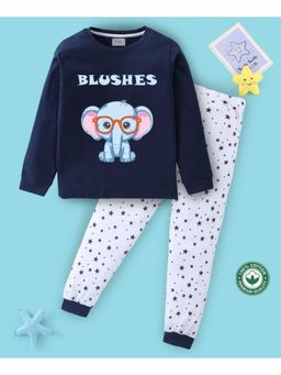 BLUSHES - Unisex Full Sleeves Seamless Stars Printed Sweatshirt with Joggers (Set of 2)