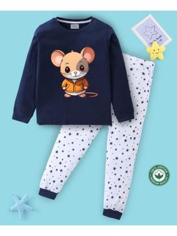 BLUSHES - Unisex Full Sleeves Seamless Stars Printed Sweatshirt with Joggers (Set of 2)