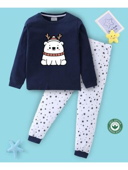 BLUSHES - Unisex Full Sleeves Seamless Stars Printed Sweatshirt with Joggers (Set of 2)