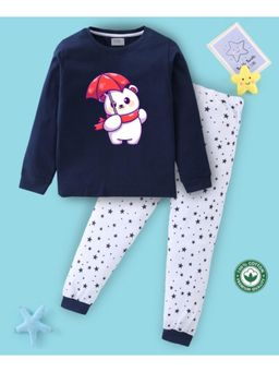 BLUSHES - Unisex Full Sleeves Seamless Stars Printed Sweatshirt with Joggers (Set of 2)