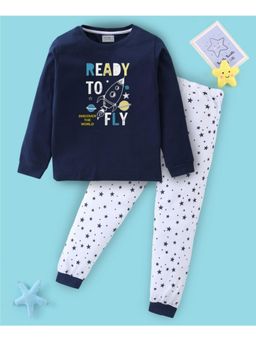 BLUSHES - Unisex Full Sleeves Seamless Stars Printed Sweatshirt with Joggers (Set of 2)