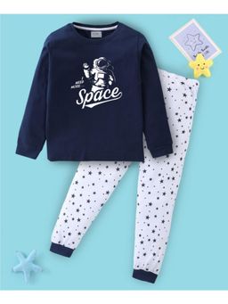BLUSHES - Unisex Full Sleeves Seamless Stars Printed Sweatshirt with Joggers (Set of 2)