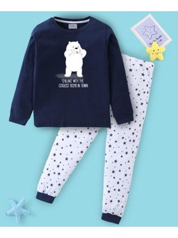 BLUSHES - Unisex Full Sleeves Seamless Stars Printed Sweatshirt with Joggers (Set of 2)