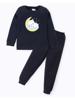 BLUSHES - Unisex Full Sleeves Placement Printed Sweatshirt with Joggers (Set of 2)
