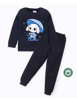 BLUSHES - Unisex Full Sleeves Rabbit Printed Sweatshirt with Joggers (Set of 2)