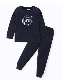 BLUSHES - Unisex Full Sleeves Placement Printed Sweatshirt with Joggers (Set of 2)