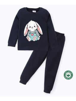 BLUSHES - Unisex Full Sleeves Bunny Printed Sweatshirt with Joggers (Set of 2)