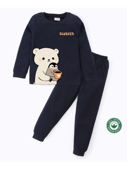 BLUSHES - Unisex Polar Bear & Penguin Printed Sweatshirt with Joggers (Set of 2)