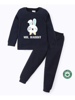 BLUSHES - Unisex Full Sleeves Rabbit Printed Sweatshirt with Joggers (Set of 2)