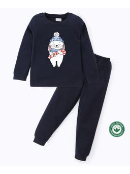 BLUSHES - Unisex Full Sleeves Rabbit Printed Sweatshirt with Joggers (Set of 2)
