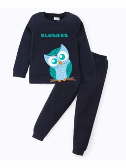 BLUSHES - Unisex Full Sleeves Placement Printed Sweatshirt with Joggers (Set of 2)