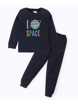 BLUSHES - Unisex Full Sleeves Placement Printed Sweatshirt with Joggers (Set of 2)