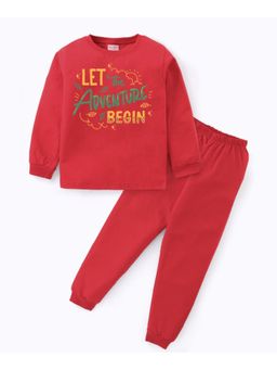 BLUSHES - Unisex Full Sleeves Adventure Printed Sweatshirt with Joggers (Set of 2)