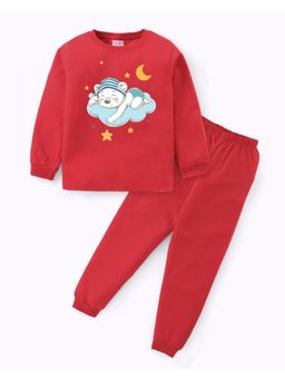 BLUSHES - Unisex Sleeping Baby Bear Printed Sweatshirt with Joggers (Set of 2)