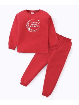 BLUSHES - Unisex Full Sleeves Placement Printed Sweatshirt with Joggers (Set of 2)