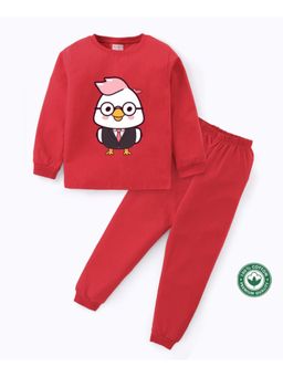 BLUSHES - Unisex Full Sleeves Chicken Printed Sweatshirt with Joggers (Set of 2)
