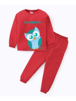 BLUSHES - Unisex Full Sleeves Placement Printed Sweatshirt with Joggers (Set of 2)