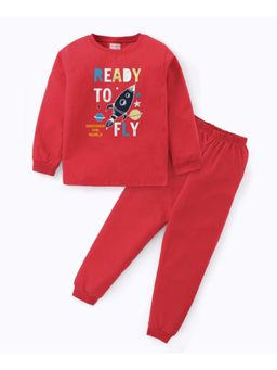 BLUSHES - Unisex Full Sleeves Placement Printed Sweatshirt with Joggers (Set of 2)