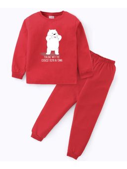 BLUSHES - Unisex Full Sleeves Placement Printed Sweatshirt with Joggers (Set of 2)