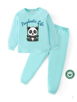 BLUSHES - Unisex Full Sleeves Panda Printed Sweatshirt with Joggers (Set of 2)