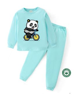 BLUSHES - Unisex Full Sleeves Panda Printed Sweatshirt with Joggers (Set of 2)