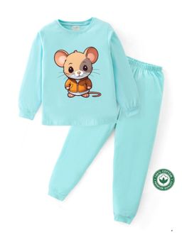 BLUSHES - Unisex Full Sleeves Mouse Printed Sweatshirt with Joggers (Set of 2)