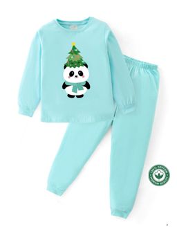 BLUSHES - Unisex Christmas Theme Panda Printed Sweatshirt with Joggers (Set of 2)