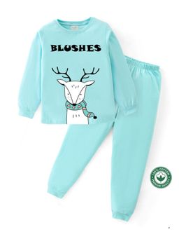 BLUSHES - Unisex Christmas Theme Reindeer Printed Sweatshirt with Joggers (Set of 2)