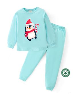 BLUSHES - Unisex Christmas Theme Penguin Printed Sweatshirt with Joggers (Set of 2)
