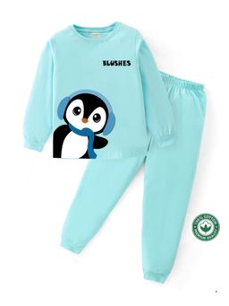 BLUSHES - Unisex Full Sleeves Penguin Printed Sweatshirt with Joggers (Set of 2)