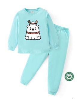 BLUSHES - Unisex Baby Polar Bear Printed Sweatshirt with Joggers (Set of 2)