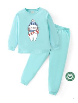 BLUSHES - Unisex Full Sleeves Rabbit Printed Sweatshirt with Joggers (Set of 2)