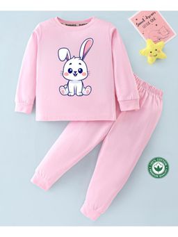 BLUSHES - Unisex Full Sleeves Rabbit Printed Sweatshirt with Joggers (Set of 2)